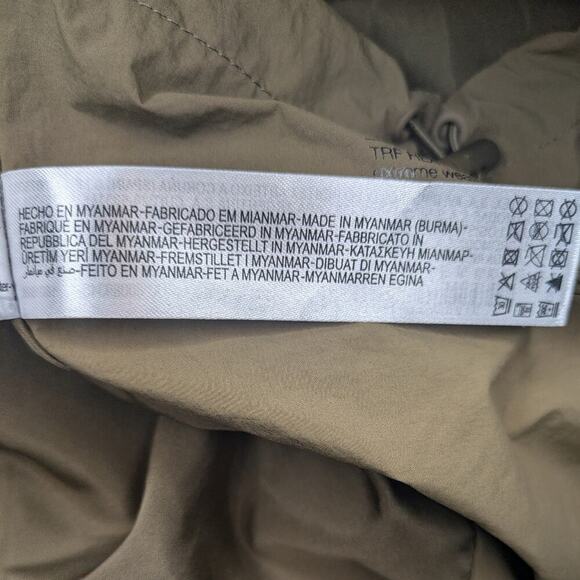 ZARA hooded puffer coat khaki green zip water repellent women's size XS - Picture 11 of 12